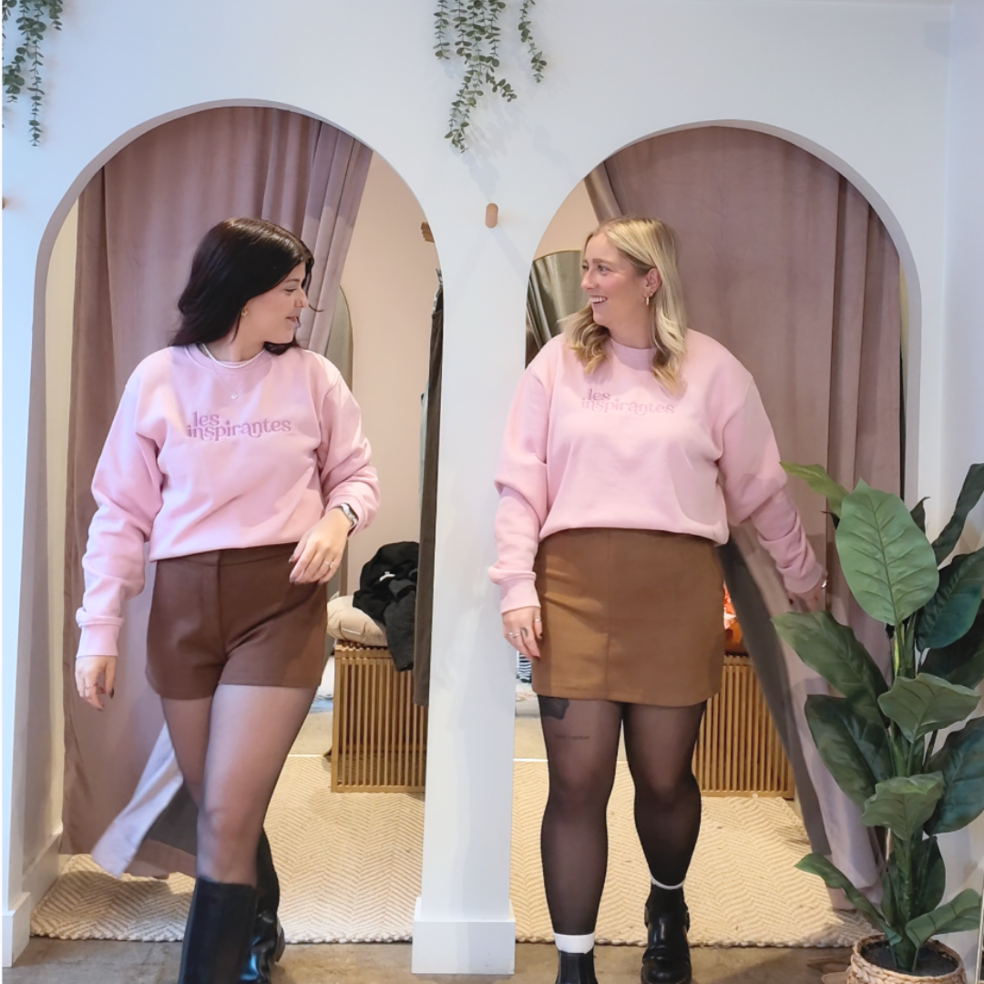 Crewneck rose brodé Les Inspirantes