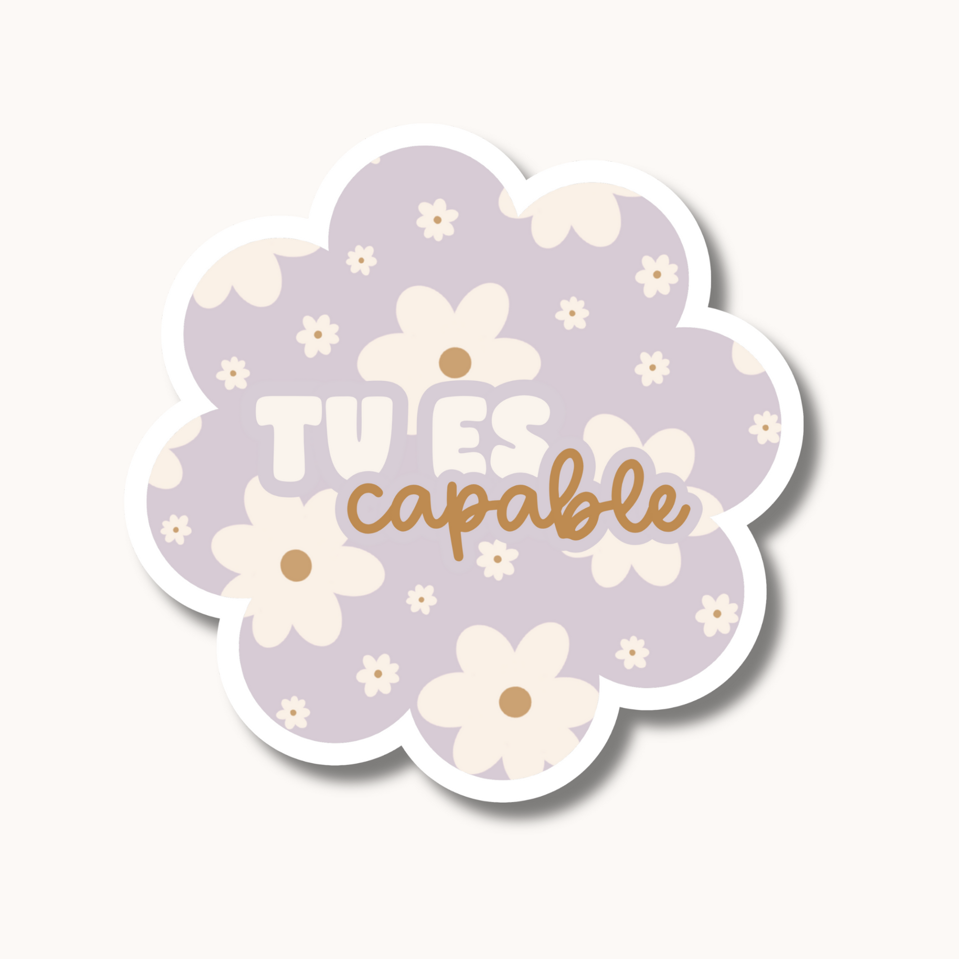Autocollant « tu es capable » (marguerites lilas)