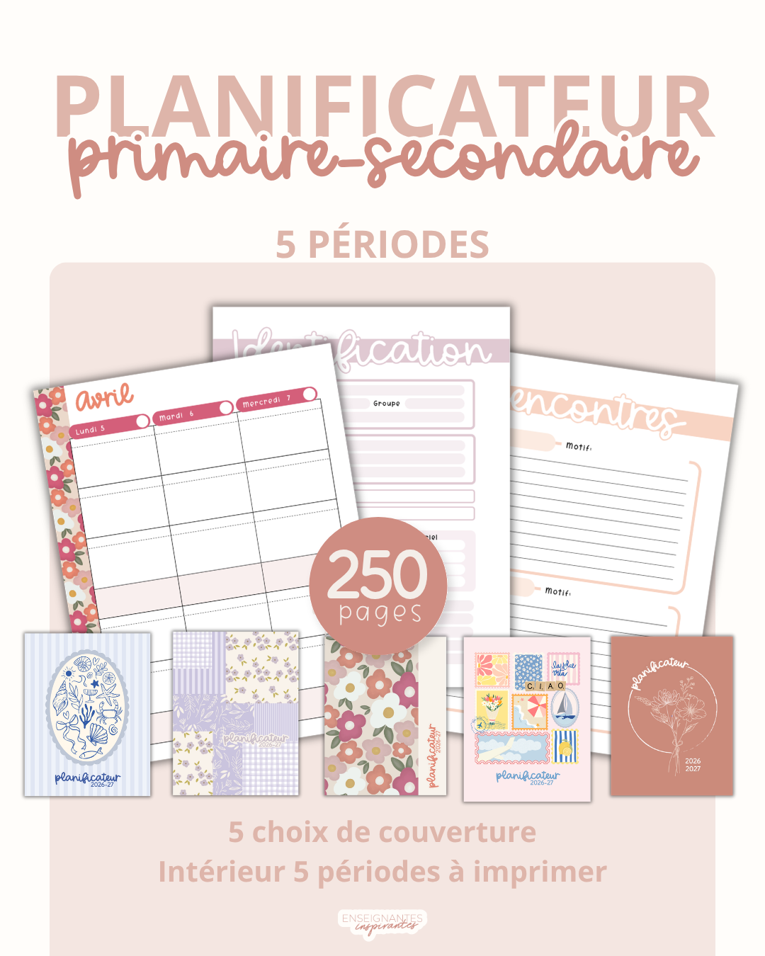 Planificateurs PDF (5 périodes) 2026-2027