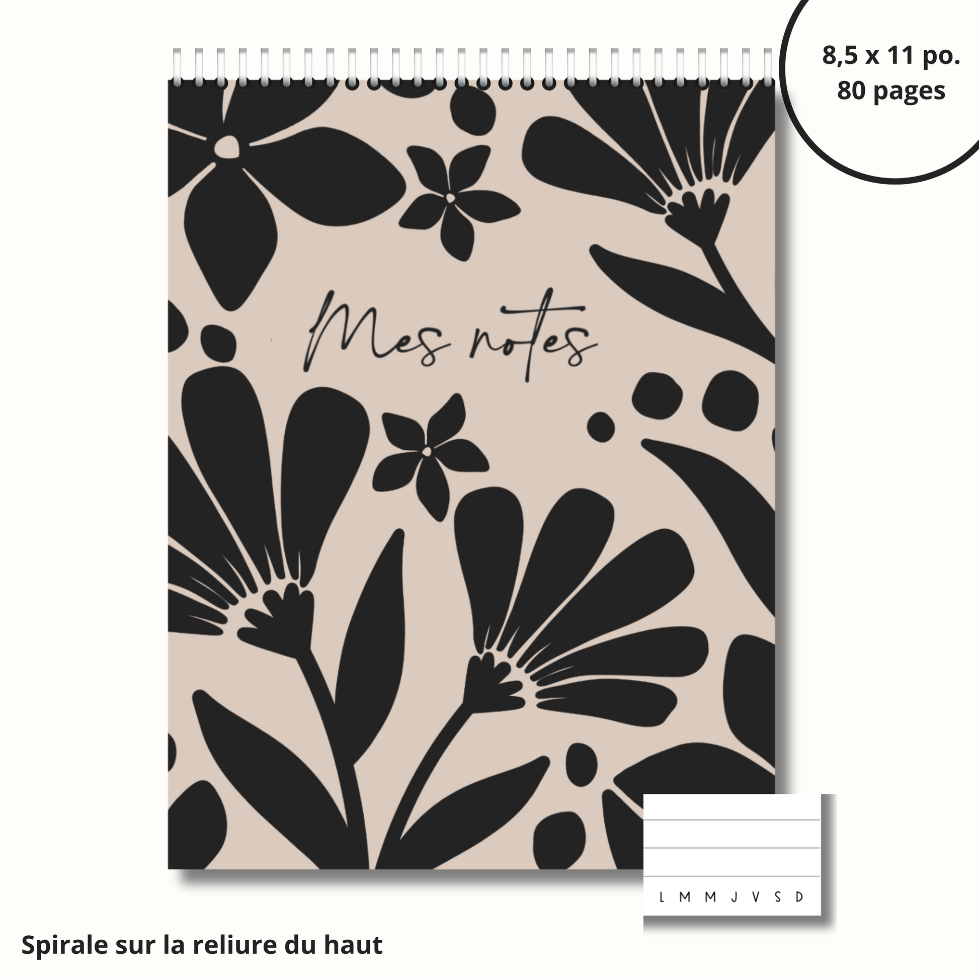 Cahier de notes (crème)