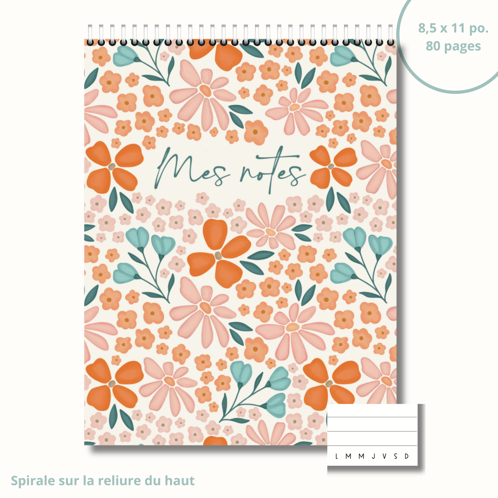 Cahier de notes (orangée)