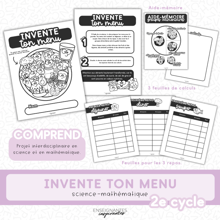 Invente ton menu (Alimentation)