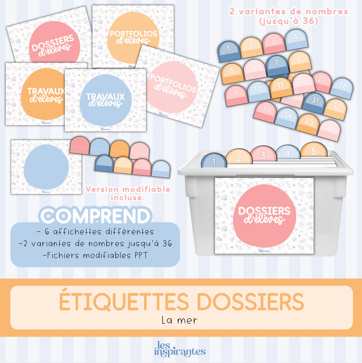 Étiquettes dossiers (La mer)