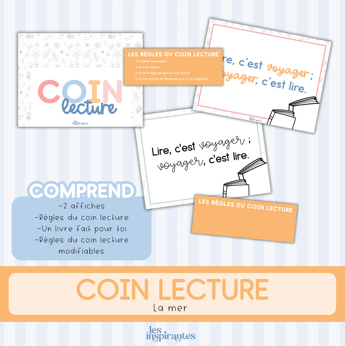 Affichage coin lecture (La mer)