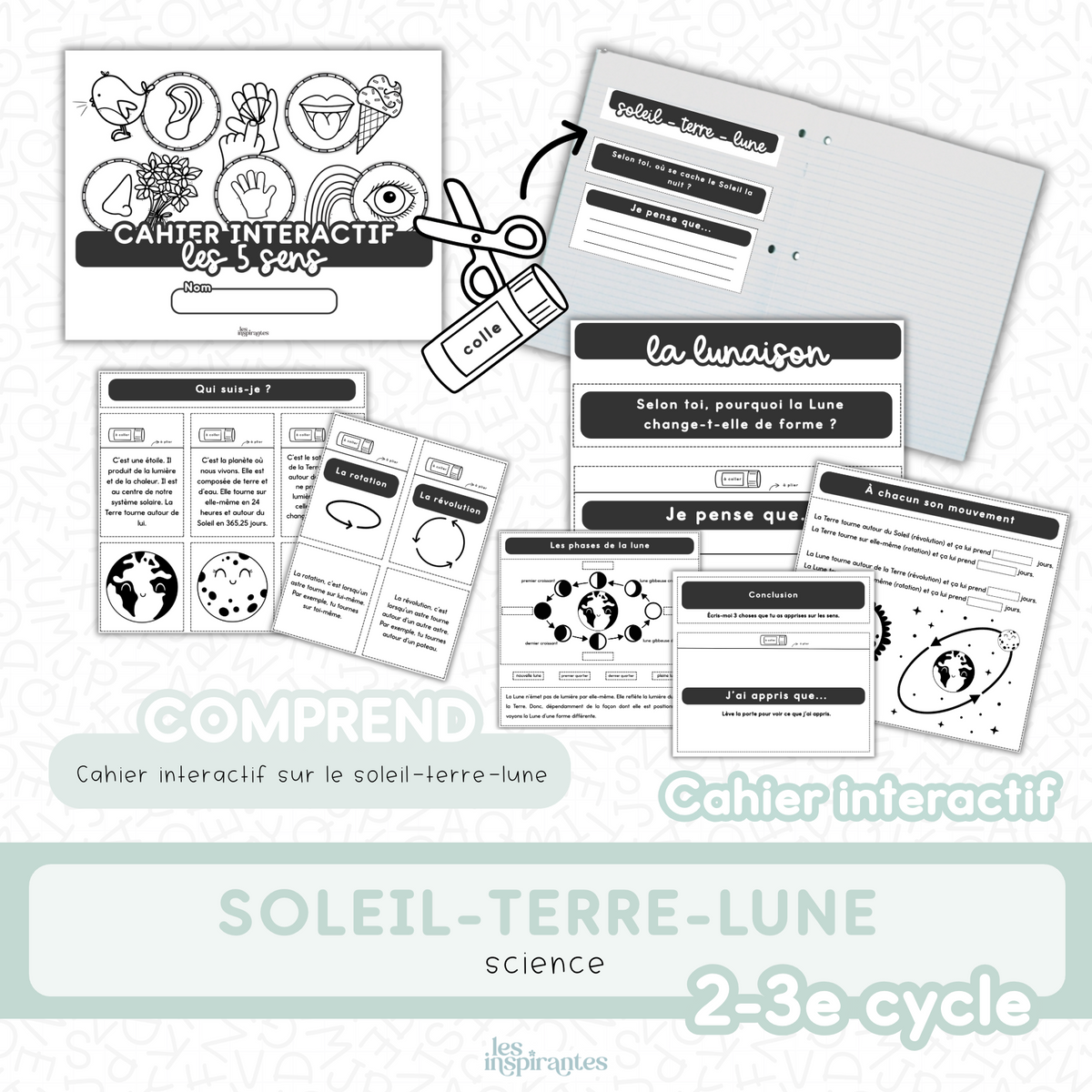 Cahier interactif (Soleil-Terre-Lune)