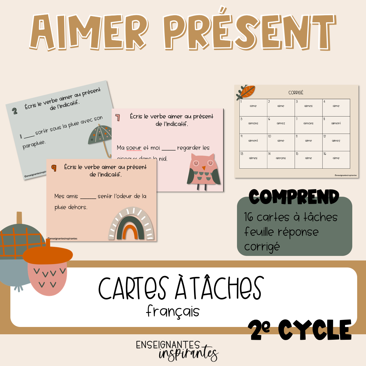 verbe aimer présent