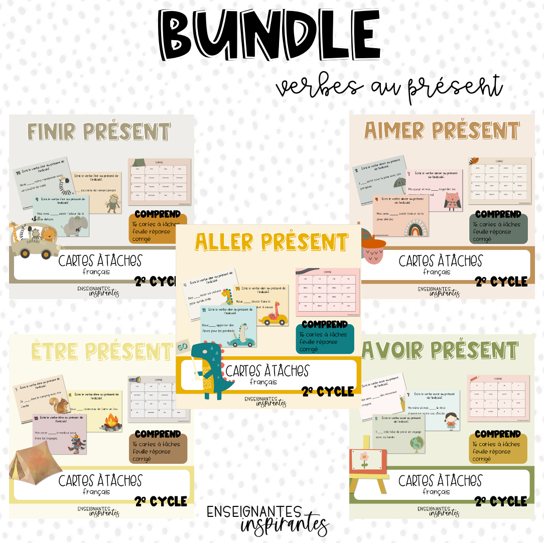 BUNDLE verbes présent (5 verbes)